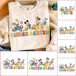 Retro mouse and friends Back to School Bundle, Kindergarten, First Day Of School png, Mickeyy Mouse and friends, First/S