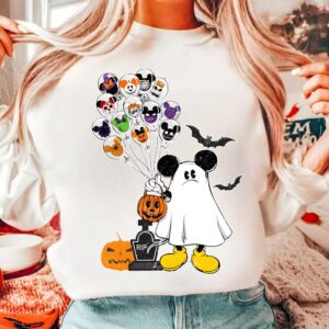 Retro Halloween Boo Mouse Png, Trendy Micey Mouse Halloween PNG, Trick Or Treat PNG, Halloween Png, Spooky Season Png, H