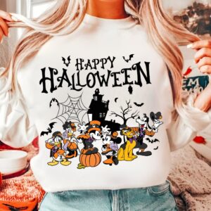 Retro Micey Mouse and friends Happy Halloween Png, Trendy Micey Mouse Halloween PNG, Trick Or Treat PNG, Spooky Season P