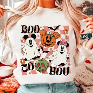 Retro Micey Mouse Halloween Boo to you Png, Trendy Micey Mouse Halloween PNG, Trick Or Treat PNG, Spooky Season Png