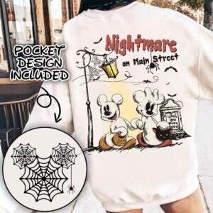 Retro Micey Mouse and friends Halloween Nightmare on the street Png, Trendy Micey Mouse Halloween PNG, Trick Or Treat PN
