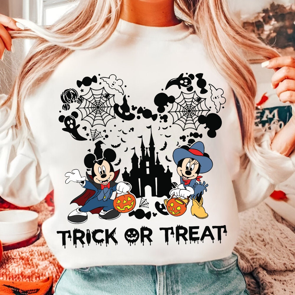 Retro Micey Mouse Halloween Trick or treats Png, Trendy Micey Mouse Halloween PNG, Trick Or Treat PNG, Spooky Season Png