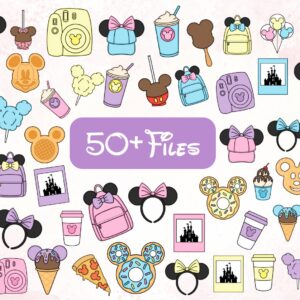 Magic World Clipart Collection - Carnival Clipart - Carnival Items - Park Snacks Food Pastel Clip Art, Mickeyy Minniee M