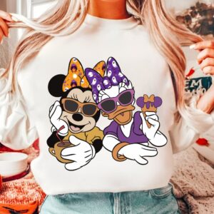Retro Mini Mouse and daisi Halloween Png, Trendy Micey Mouse Halloween PNG, Trick Or Treat PNG, Spooky Season