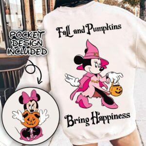 Retro Mini Mouse Halloween Fall and pumpkin bring happiness Png, Trendy Micey Mouse Halloween PNG, Trick Or Treat PNG, S