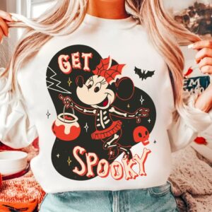 Retro Mini Mouse Halloween Get Spooky Png, Trendy Micey Mouse Halloween PNG, Trick Or Treat PNG, Spooky Season