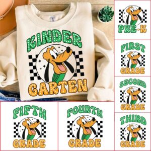Retro Cartoon dog Back to School Bundle, Kindergarten, First Day Of School png, Mouse and friends, First/Second/Third Gr