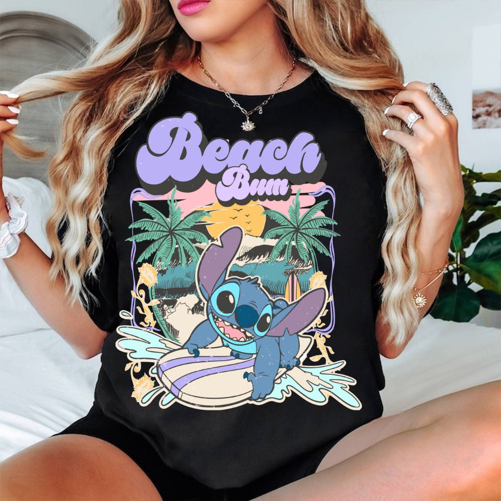 Beach Bum PNG, Blue alien Png, Stitch Sublimation Design Download, Cute Alien Png, Summer Stitch Png, Summer Vibes PNG,
