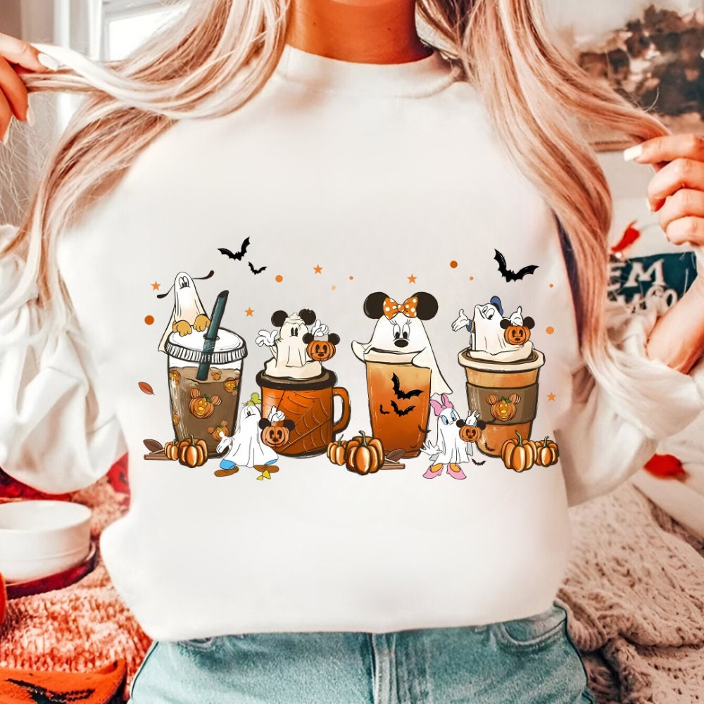 Retro Mouse Halloween Coffee Png, Trendy Micey Mouse Halloween PNG, Trick Or Treat PNG, Spooky Season Png, Halloween Pum