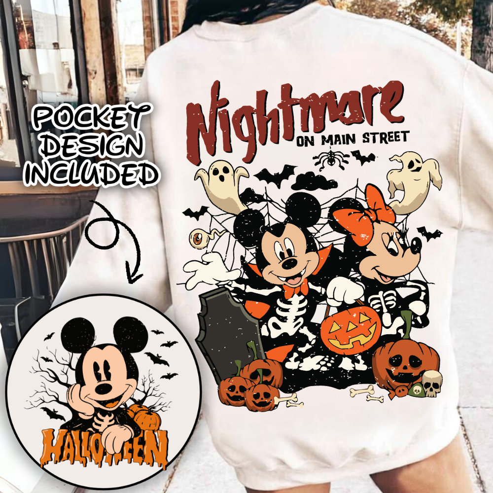 Retro Micey Mouse Halloween Nightmare on the street Png, Trendy Micey Mouse Halloween PNG, Trick Or Treat PNG, Spooky Se