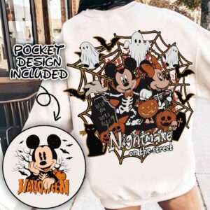 Retro Micey Mouse and friends Halloween Nightmare on the street Png, Trendy Micey Mouse Halloween PNG, Trick Or Treat PN