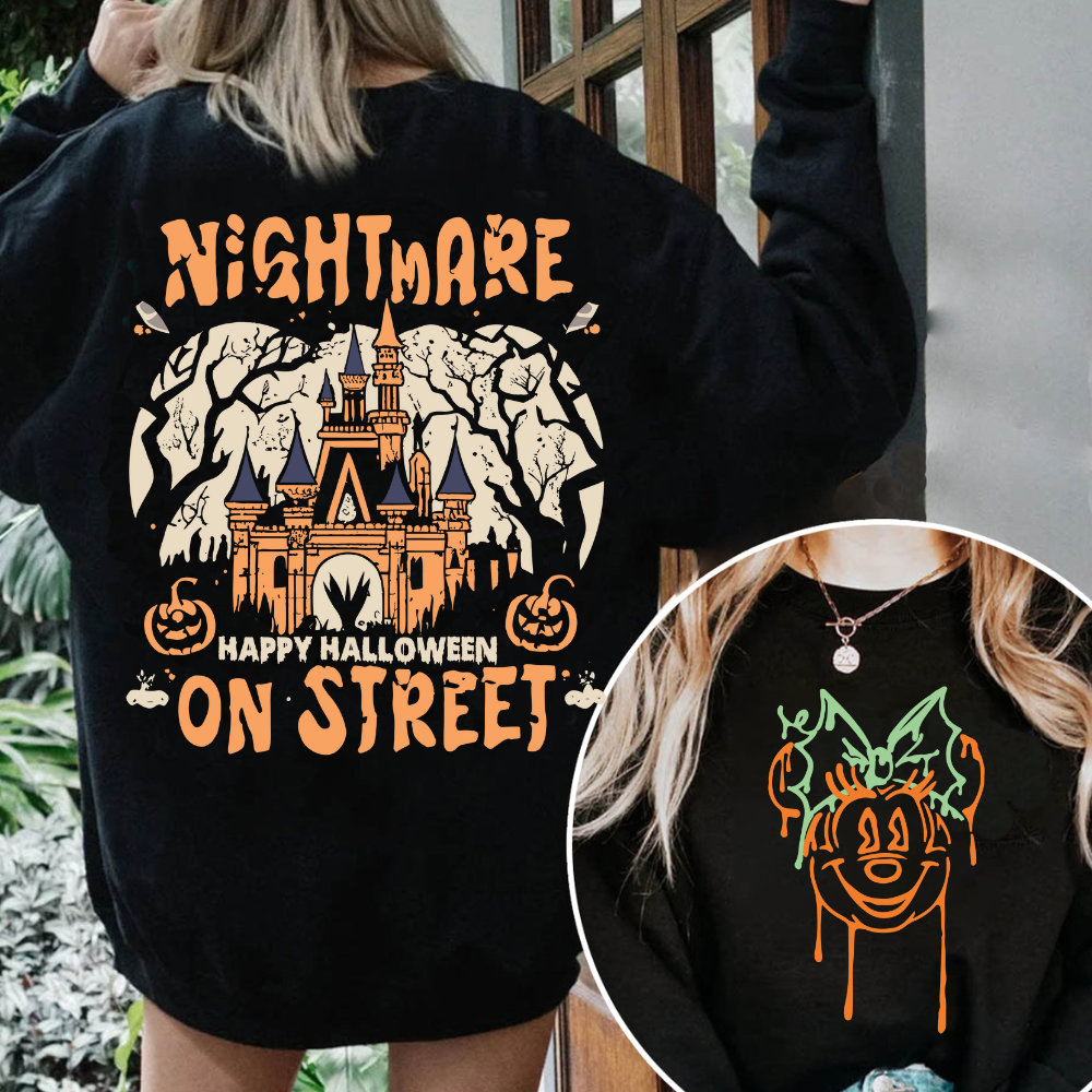 Retro Micey Mouse Halloween Nightmare on street Png, Trendy Micey Mouse Halloween PNG, Trick Or Treat PNG, Spooky Season