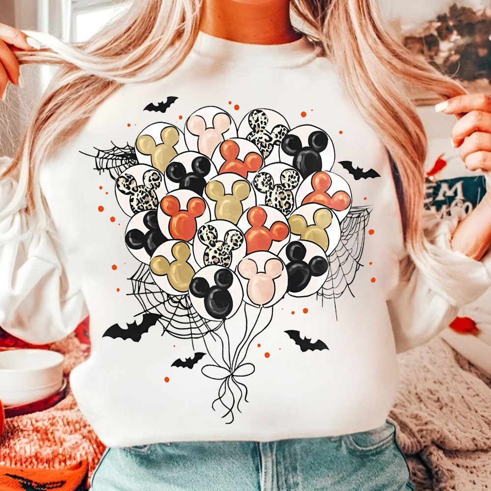 Retro Micey Mouse Halloween balloons Png, Trendy Micey Mouse Halloween PNG, Trick Or Treat PNG, Spooky Season