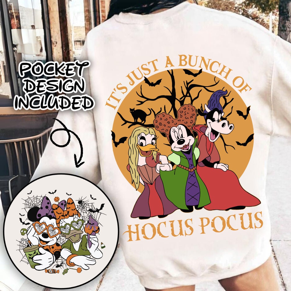 Retro Micey Mouse Halloween it's just a bunch of hocus pocus Png, Trendy Micey Mouse Halloween PNG, Trick Or Treat PNG,