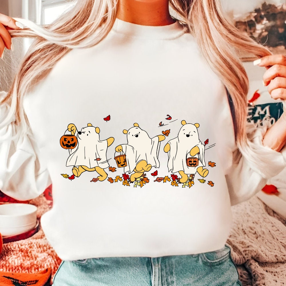 Retro Yellow Bear Halloween Winnie the booh png, Winnie Booh Halloween Shirt Sublimation png, Spooky Season, Bear Hallow