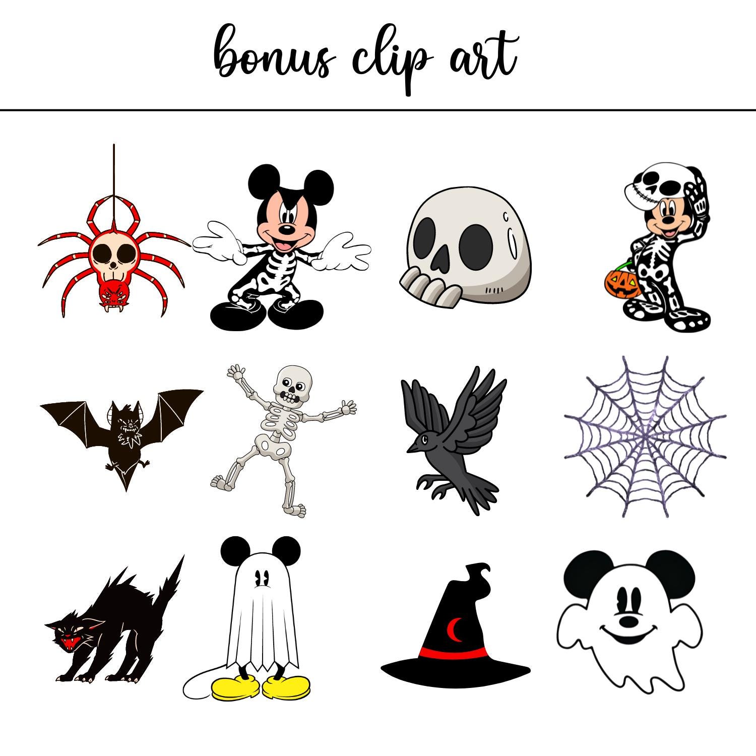 Custom mikey Mouse Halloween Doodle letters with Clip Art PNG, Make your own Name, Halloween Alphabet Doodle Set, mouse