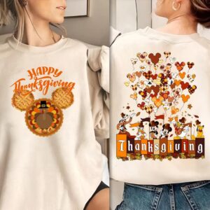 Mickeyy Happy Thanksgiving Png , Tis The Season, Mouse Pumpkin Spice Svg, Fall Vibes, Mouse And Friend Thanksgiving, Aut