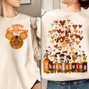 Mickeyy Mouse Fall Thanksgiving Png , Tis The Season, Mouse Pumpkin Spice Svg, Fall Vibes, Mouse And Friend Thanksgiving