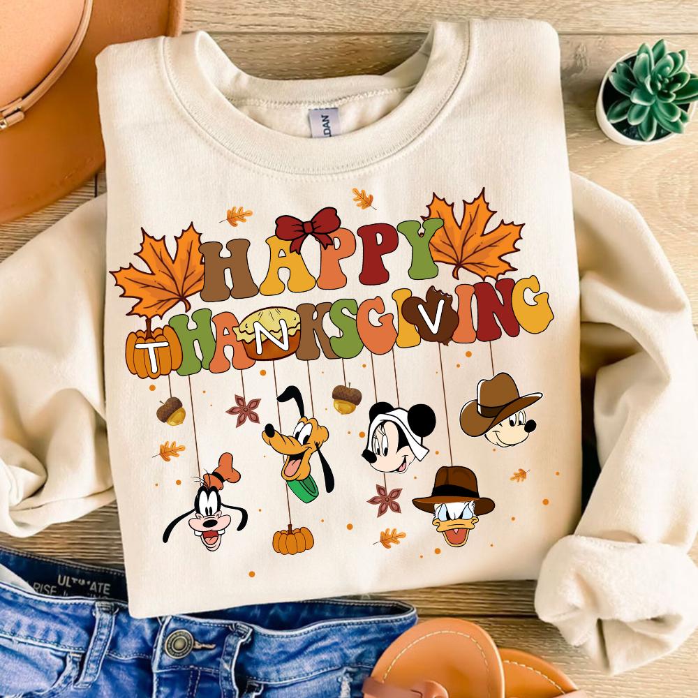 Mickeyy Mouse Fall Thanksgiving Png , Tis The Season, Mouse Pumpkin Spice Svg, Fall Vibes, Mouse And Friend Thanksgiving