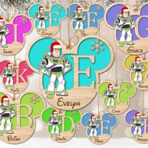 Personalized Toy cartoon Christmas Balls svg, Monogram Alphabet Custom name Ornament svg, Story toy cartoon Ornament svg