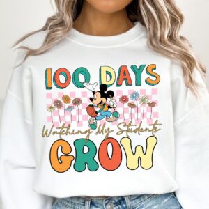 Retro Mikey mouse Happy 100 Days Of School Png, Cartoon Character Of School Svg, Cartoon School Png, 100 Days Brighter,