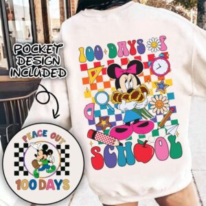 Retro Mikey mouse Happy 100 Days Of School Png, Cartoon School Png, 100 Days Brighter, mikey and friends, Cartoon Chara
