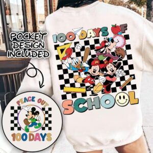 Retro Mikey mouse Happy 100 Days Of School Png, Cartoon School Png, 100 Days Brighter, mikey and friends, Cartoon Chara