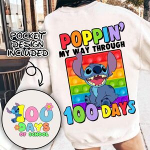 Retro Blue alien Happy 100 Days Of School Png, Cartoon School Png, 100 Days Brighter, Blue alien, Cartoon Character Of