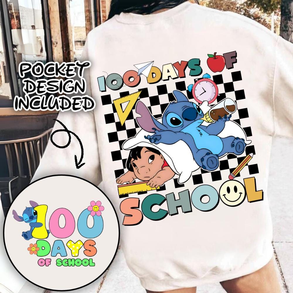 Retro Blue alien Happy 100 Days Of School Png, Cartoon School Png, 100 Days Brighter, Blue alien, Cartoon Character Of
