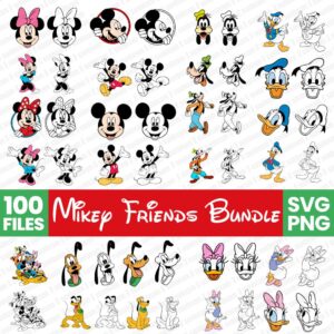 Mikey Mouse and Friends SVG Bundle, Mouse and Friends Svg Png Cricut, Bundle Mouse Svg Png