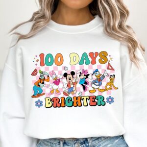 Retro Mikey mouse Happy 100 Days Of School Png, Cartoon Character Of School Svg, Cartoon School Png, 100 Days Brighter,