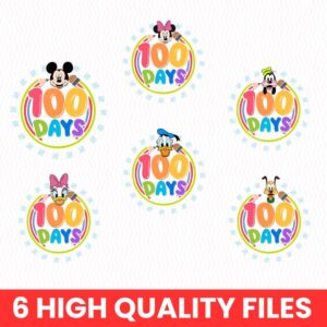 Retro Mikey mouse Happy 100 Days Of School Png, Cartoon Character Of School Svg, Cartoon School Png, 100 Days Brighter,