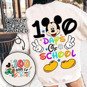 Retro Mikey mouse Happy 100 Days Of School Png, Cartoon School Png, 100 Days Brighter, mikey and friends, Cartoon Chara