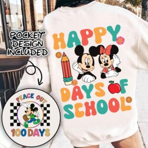 Retro Mikey mouse Happy 100 Days Of School Png, Cartoon School Png, 100 Days Brighter, mikey and friends, Cartoon Chara