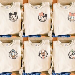 Mouse and Friends Checkered Png Bundle, Mouse and Friends Silhouette, Retro mouse and Friends Checkered Svg, micey Tshir