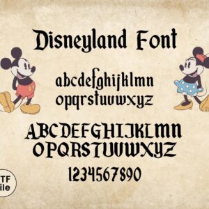 Vintage Dinseyland Alphabet Font, Dinseyland Font SVG, Letters SVG, Customize Gift, Printable Design Files, Mikey mouse