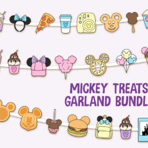 Printable Mikey Treats Garland, Diseyland Party Decoration, Mikey mouse Birthday Banner, Digital file