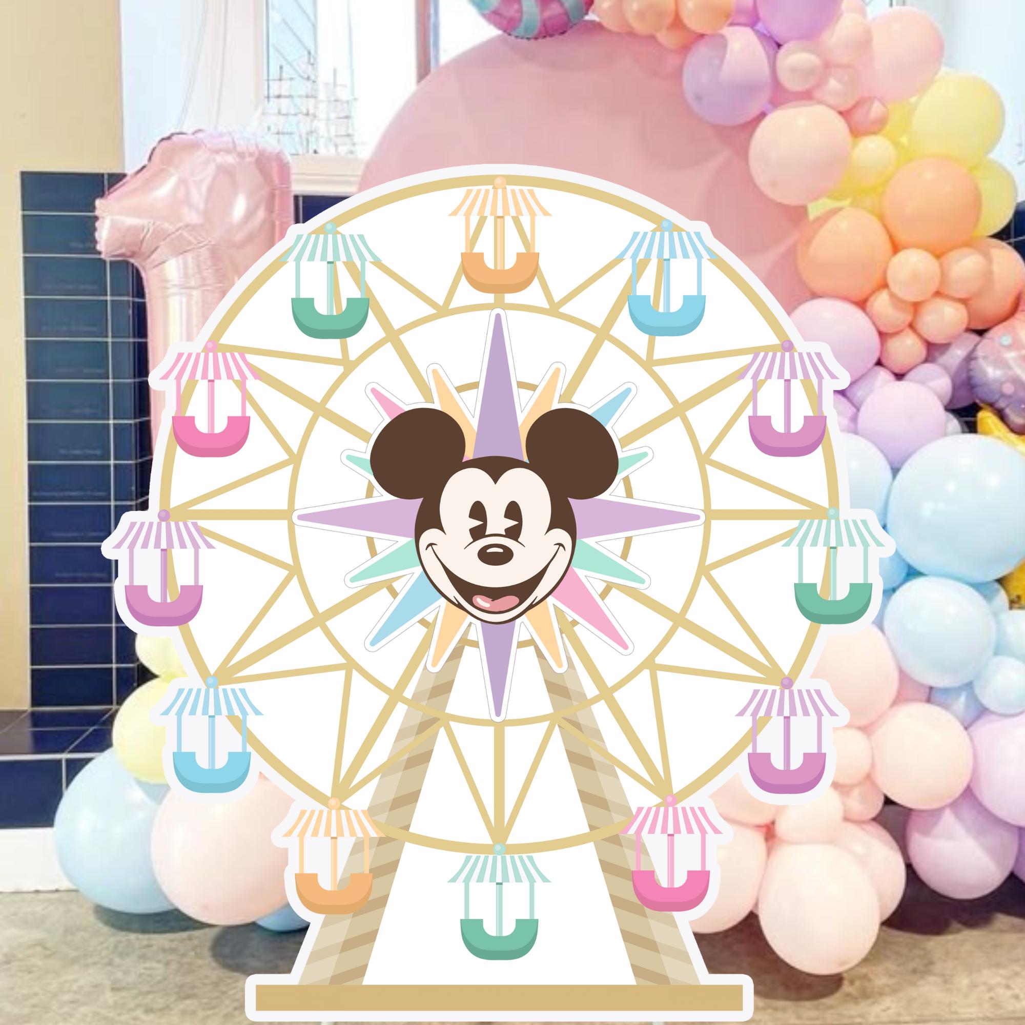 Printable Mikey Mouse Ferris Wheel Cutout, Mikey Baby Shower Party Decoration, Dinseyland Birthday Party Stand Up Prop,