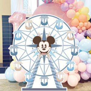 Printable Mikey Mouse Ferris Wheel Cutout, Mikey Baby Shower Party Decoration, Dinseyland Birthday Party Stand Up Prop,