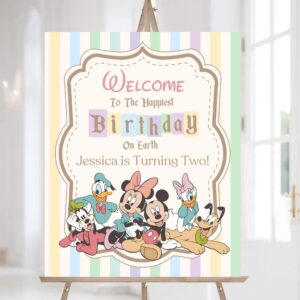 Editable Dinseyland Birthday Party Welcome Sign, Happiest Birthday on Earth, Dinseyland Party Decoration, Digital file,