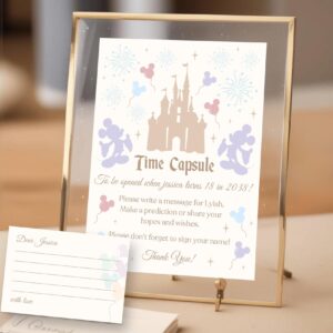 Editable Dinseyland First Birthday Time Capsule Sign and Card, Magic World Party Decoration, Dinseyland Birthday, Digita